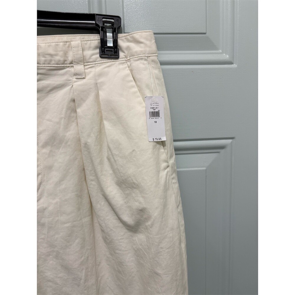 Gap Pants Womens Size 12 Ivory Pleated Wide-Leg High Rise - Picture 4 of 13